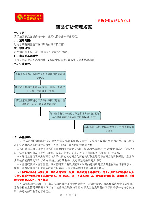 订货管理规范