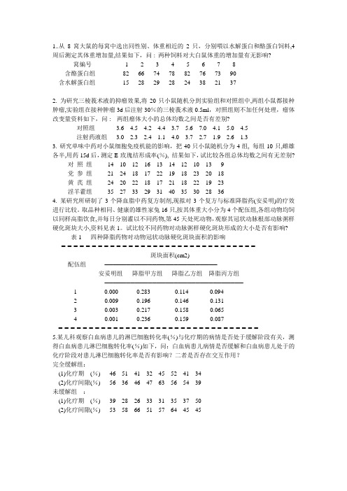 练习题-方差分析