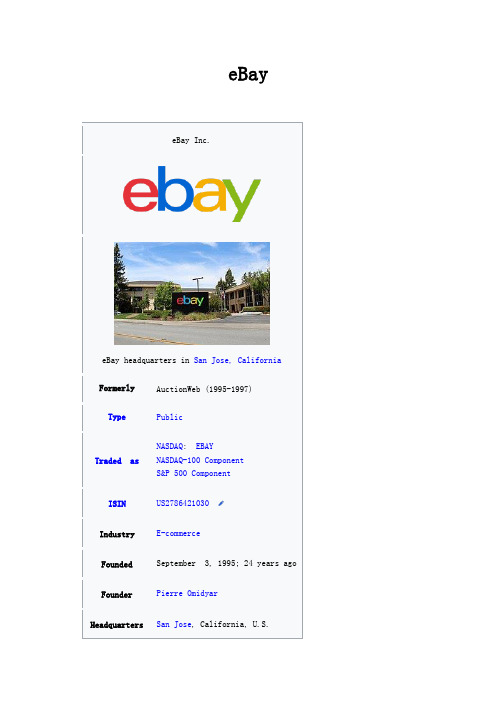 About eBay  (《新职业英语2》Unit 8备课资料