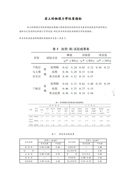 岩土的物理力学性质参数