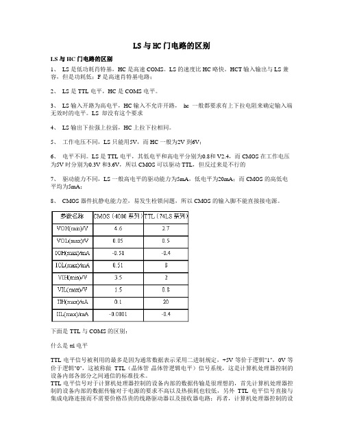 74系列芯片中—LS和HC的区别