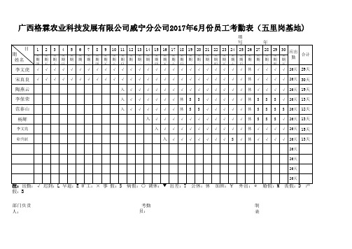 考勤表 