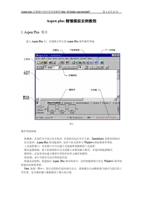 aspen精馏教程