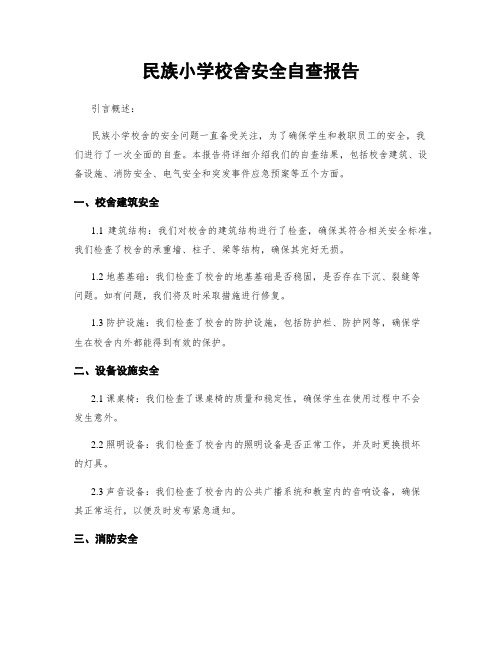 民族小学校舍安全自查报告