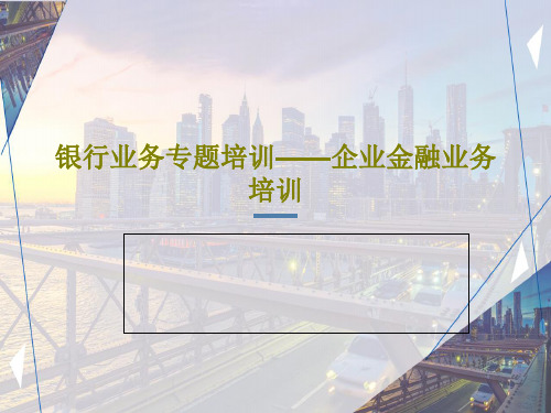 银行业务专题培训——企业金融业务培训38页PPT