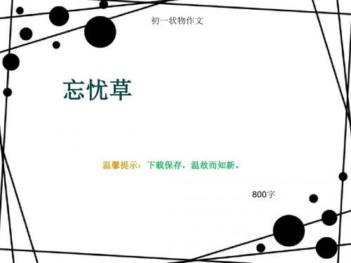 初一状物作文《忘忧草》800字