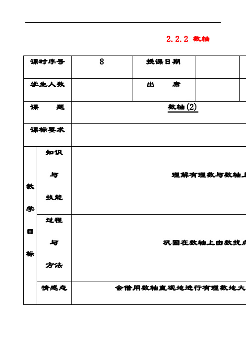 最新华东师大版七年级数学上册2.2.2在数轴上比较数的大小公开课优质教案(2)