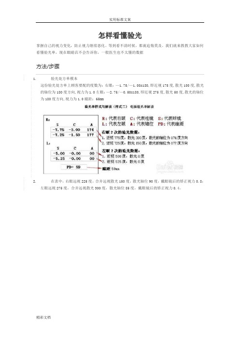 怎样看懂验光单