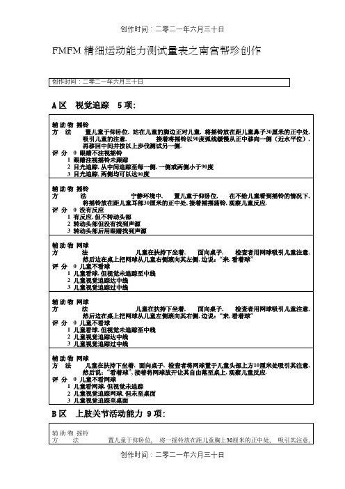 FMFM精细运动量表