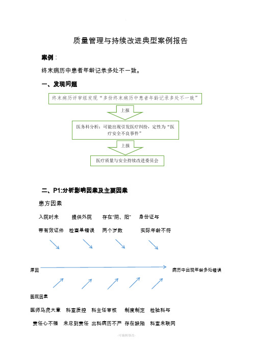 医疗质量持续改进中的运用案例分析