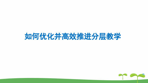 如何优化并高效推进分层教学