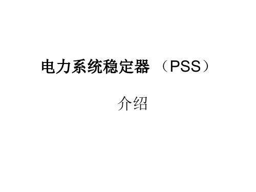 电力系统稳定器PSS介绍-PPT精品文档