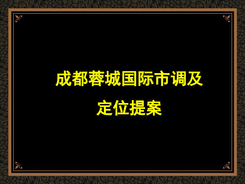 成都蓉城国际高端项目市调及定位提案