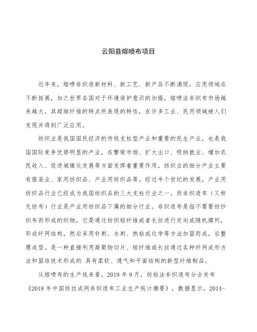 云阳县熔喷布项目立项申请报告
