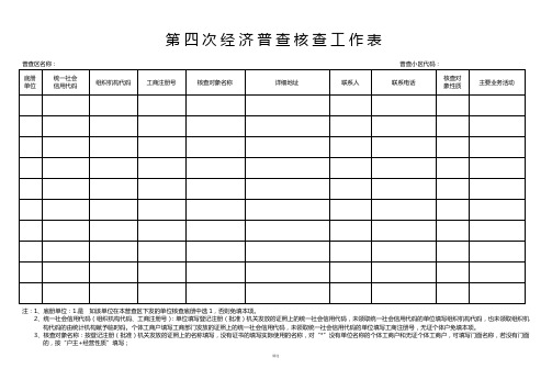 第四次经济普查核查工作表