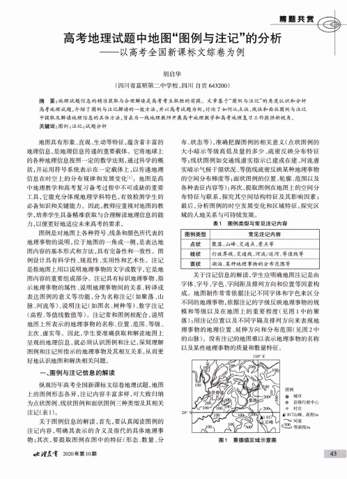 高考地理试题中地图“图例与注记”的分析——以高考全国新课标文综卷为例