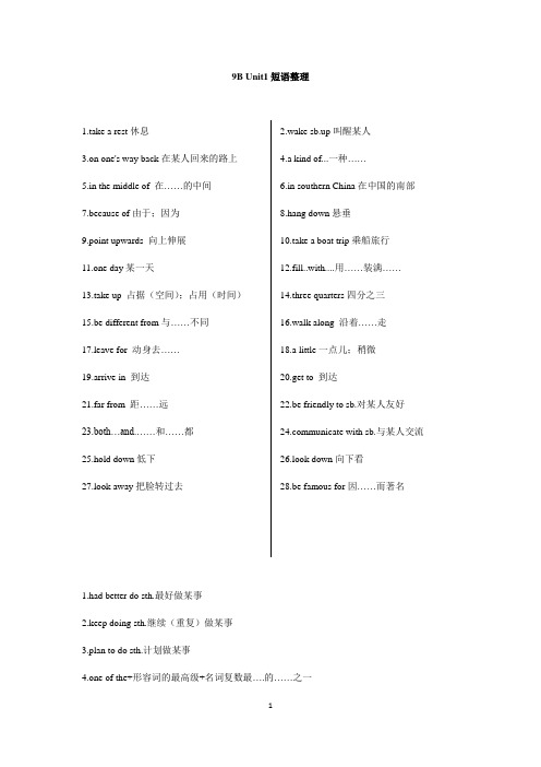 [译林版]9B 单元短语整理