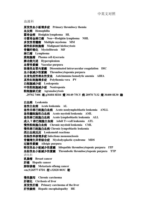 中英文对照