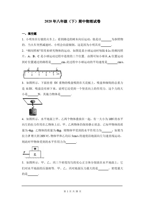 2020年八年级(下)期中物理试卷(及答案)