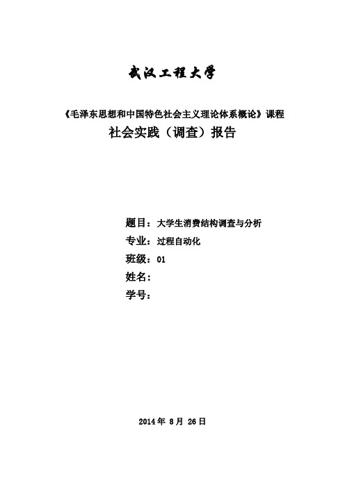 毛概社会实践调查报告范