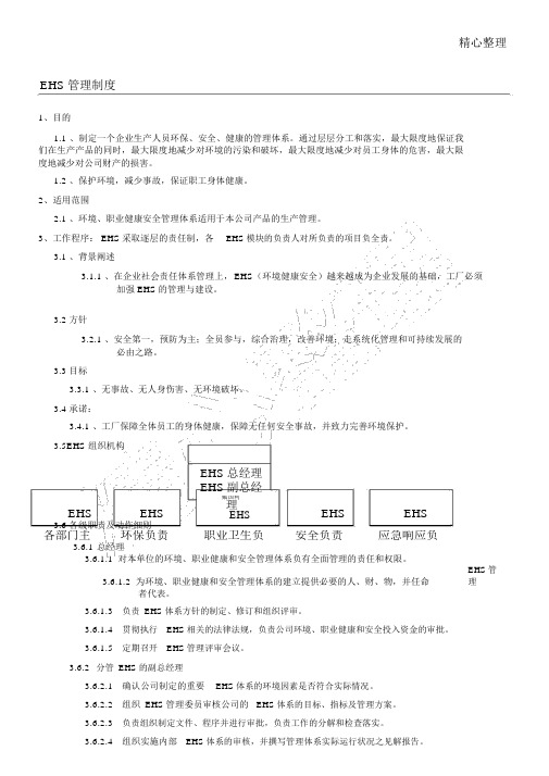 EHS管理制度守则