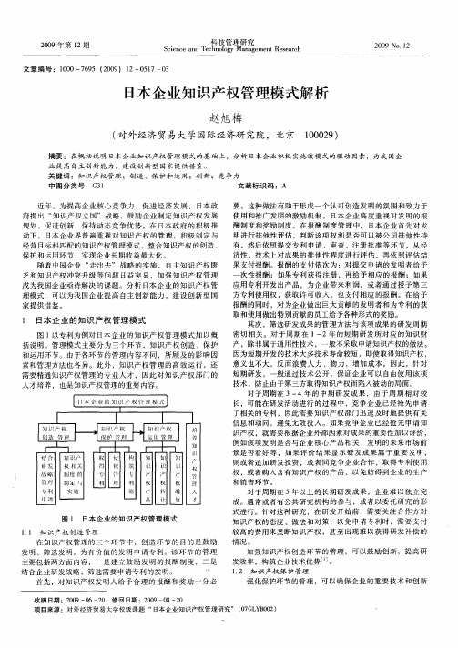 日本企业知识产权管理模式解析