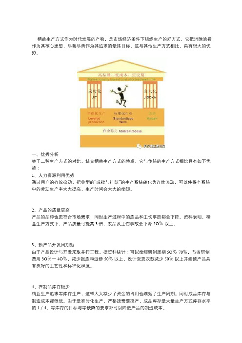 企业实施精益生产方式的优势及效益分析