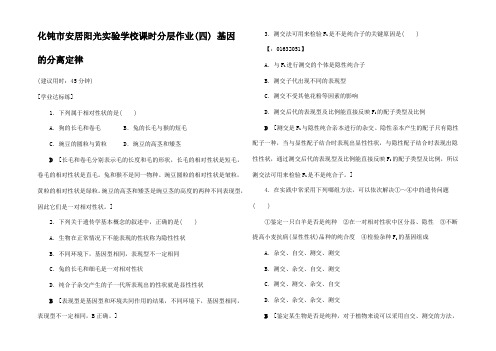 高中生物 课时分层作业4 基因的分离律高一2生物试题