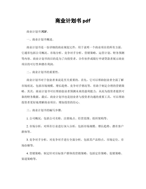 商业计划书pdf