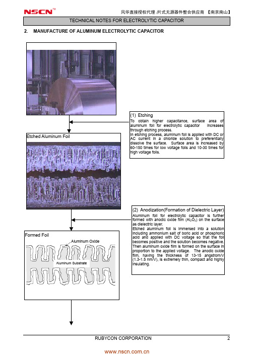 红宝石的铝电解电容器的制造工艺