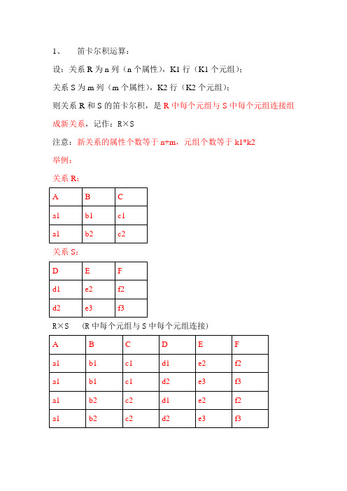 关系运算讲解文档