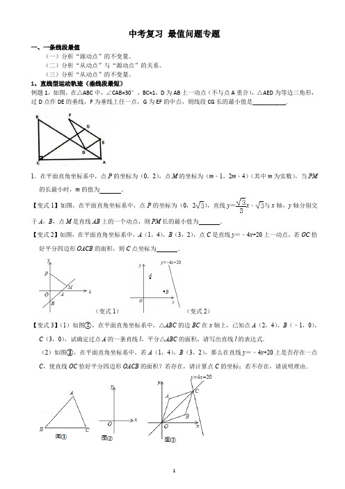 初中数学中考复习 最值问题专题精选1