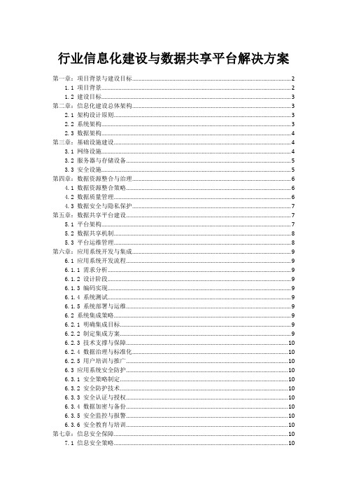 政府行业信息化建设与数据共享平台解决方案