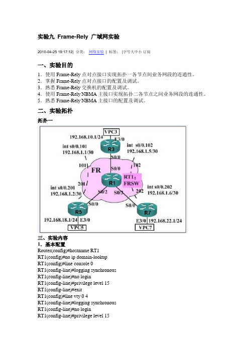 帧中继的配置命令