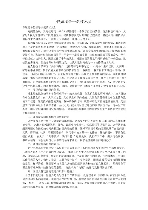 假如我是一名技术员