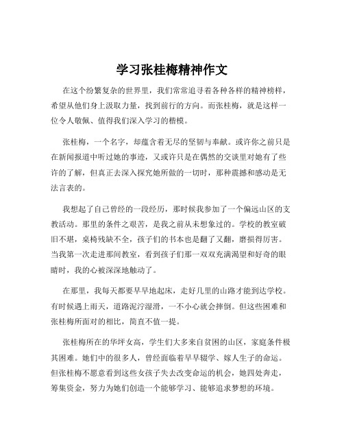 学习张桂梅精神作文