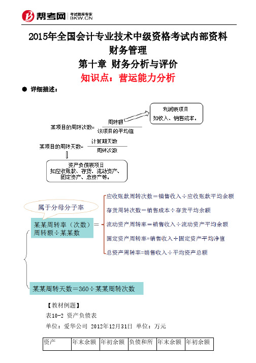 第十章 财务分析与评价-营运能力分析