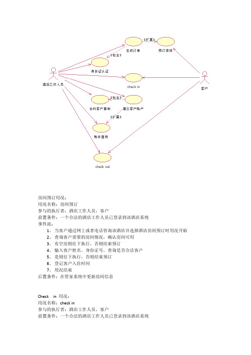 酒店管理用例图和活动图