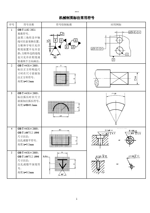 机械制图标注常用符号大全