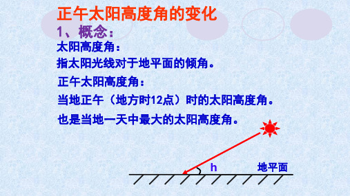 地理正午太阳高度角的变化