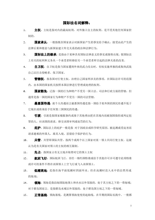 国际法 名词解释