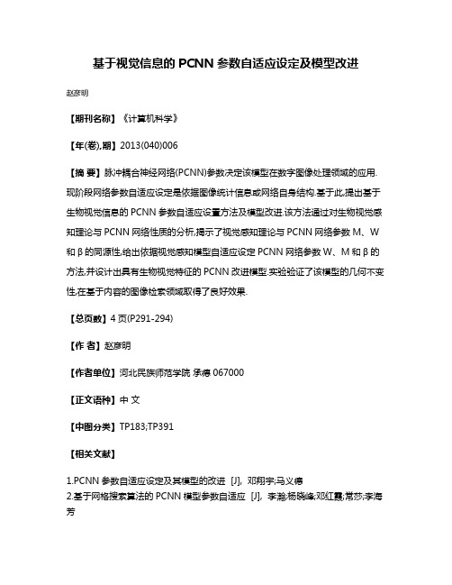 基于视觉信息的PCNN参数自适应设定及模型改进