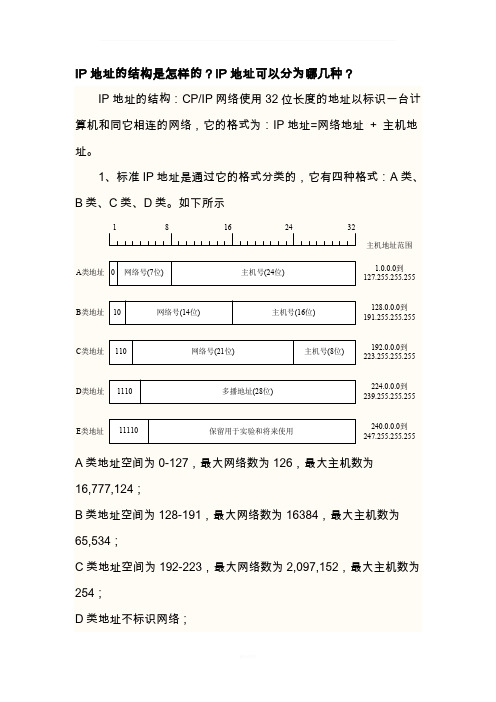 IP地址的结构是怎样的