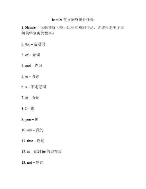 hamlet 英文词频统计注释