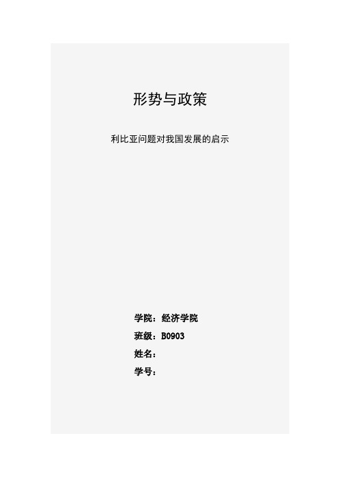 利比亚问题对我国发展的启示