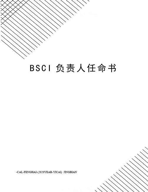 BSCI负责人任命书