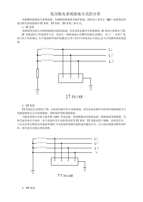 低压配电系统接地方式的分类