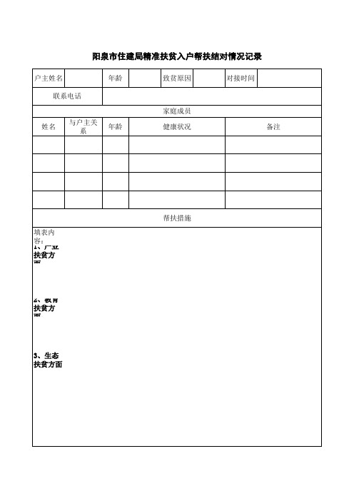 每月扶贫帮扶记录内容