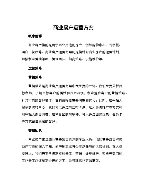 商业房产运营方案