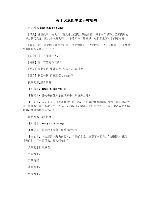 关于大象四字成语有哪些